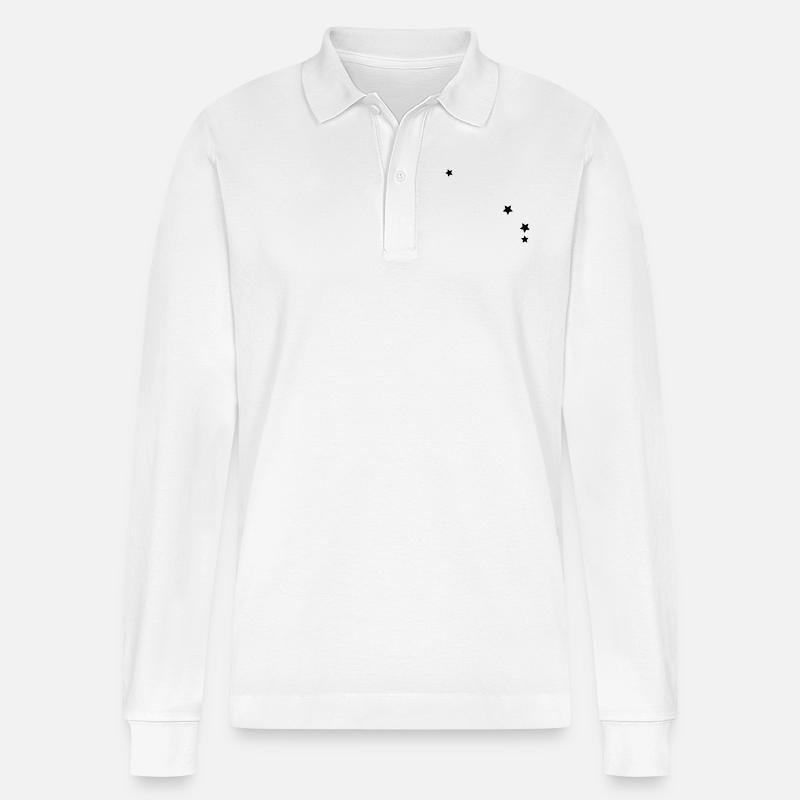 Sternbild Widder - Stanley/Stella Unisex Bio-Langarm-Poloshirt Prepster - Weiß