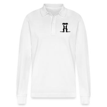 signe astrologique gemeaux - Polo à manches longues bio PREPSTER Stanley/Stella Unisexe - blanc - Devant - Anna (173cm) & Nico (186cm)