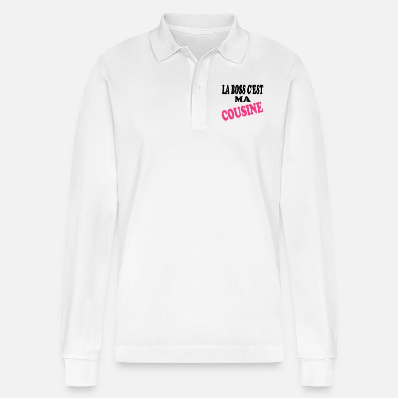 La meilleure c'est ma COUSINE - Polo à manches longues bio PREPSTER Stanley/Stella Unisexe - blanc