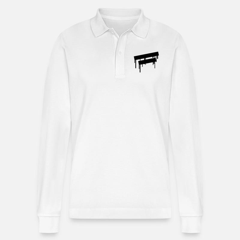 2_empty_graffiti_frames - Stanley/Stella Unisex Bio-Langarm-Poloshirt Prepster - Weiß