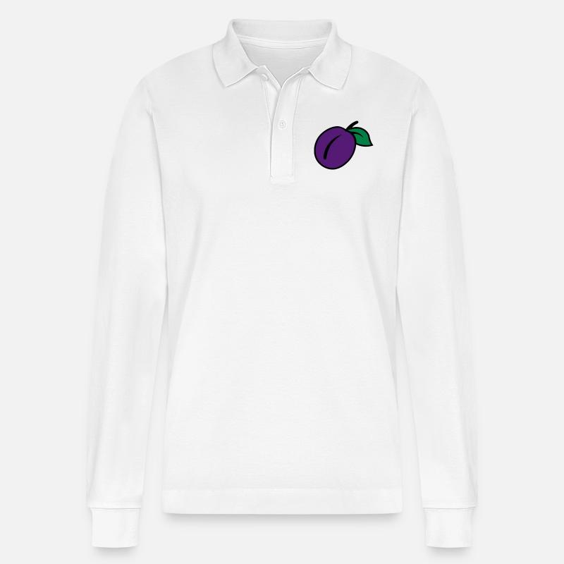 Prune - Polo à manches longues bio PREPSTER Stanley/Stella Unisexe - blanc