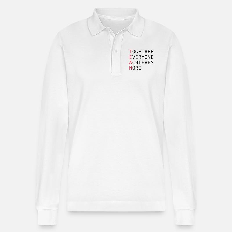 Team - Stanley/Stella Unisex Bio-Langarm-Poloshirt Prepster - Weiß