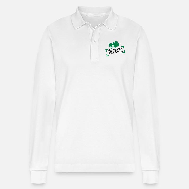 eire_02 - Stanley/Stella Unisex Bio-Langarm-Poloshirt Prepster - Weiß