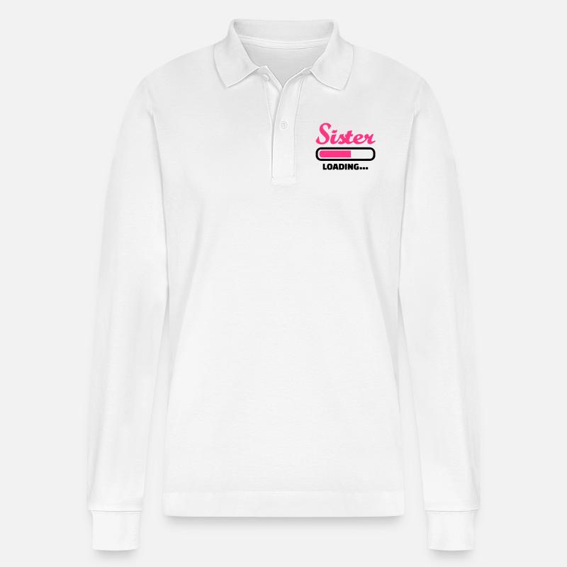 Schwester - Stanley/Stella Unisex Bio-Langarm-Poloshirt Prepster - Weiß