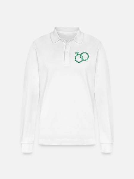 eheringe - Stanley/Stella Unisex Bio-Langarm-Poloshirt Prepster - Weiß