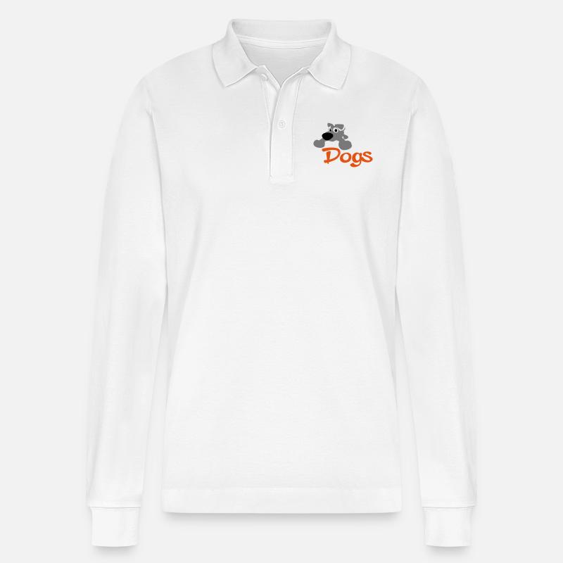Hund - Stanley/Stella Unisex Bio-Langarm-Poloshirt Prepster - Weiß