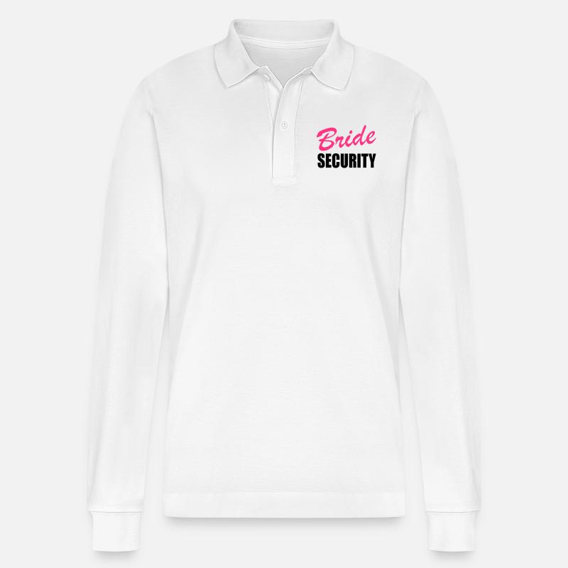 Bride security - Stanley/Stella Unisex Bio-Langarm-Poloshirt Prepster - Weiß