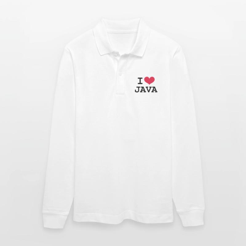I Love Java [Developer / Geek] Stanley/Stella Organic Unisex Long-Sleeved Polo Shirt Prepster