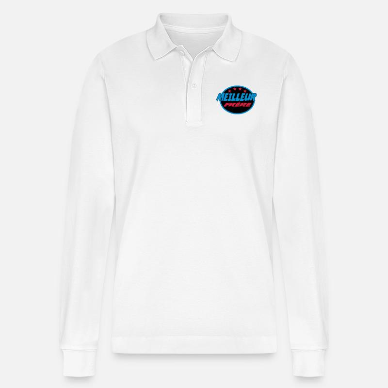 BESTES BREST - Stanley/Stella Unisex Bio-Langarm-Poloshirt Prepster - Weiß