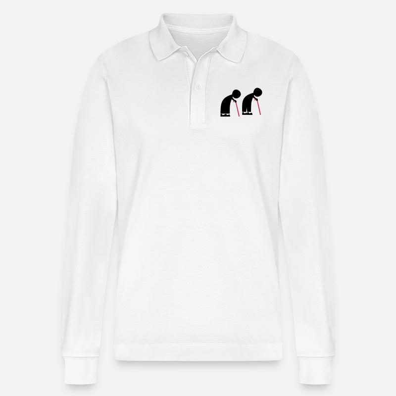 Menschen - Stanley/Stella Unisex Bio-Langarm-Poloshirt Prepster - Weiß