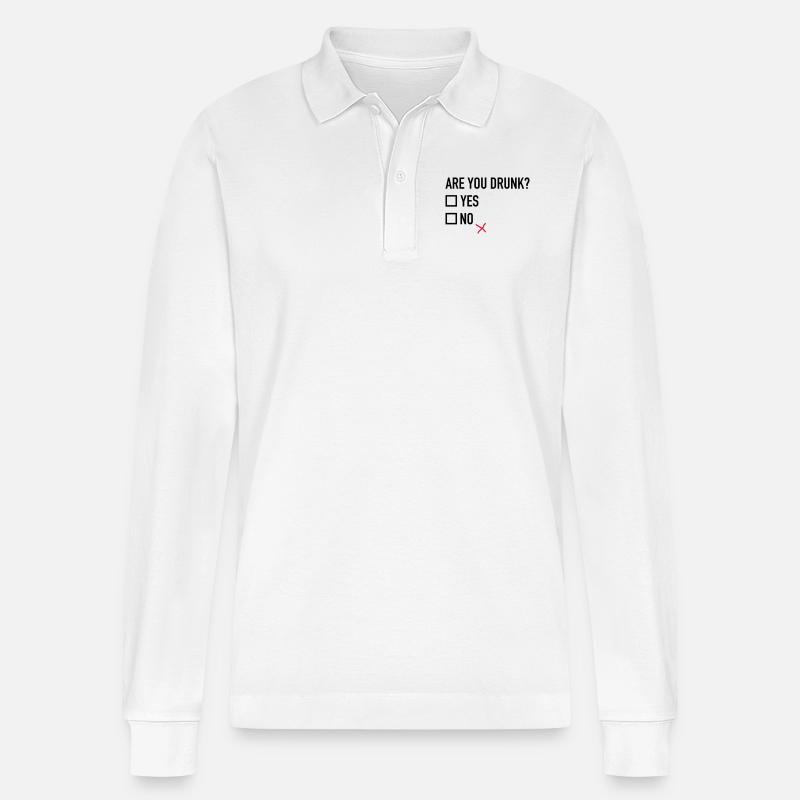 Are you drunk? - Stanley/Stella Unisex Bio-Langarm-Poloshirt Prepster - Weiß