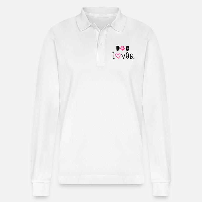 Dog Lover - Stanley/Stella Unisex Bio-Langarm-Poloshirt Prepster - Weiß