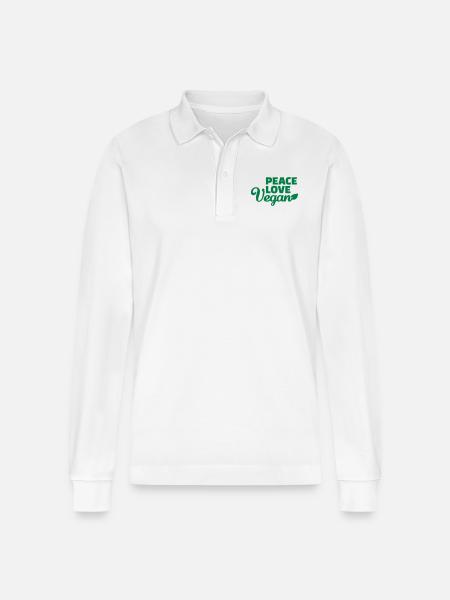 Vegan - Stanley/Stella Unisex Bio-Langarm-Poloshirt Prepster - Weiß