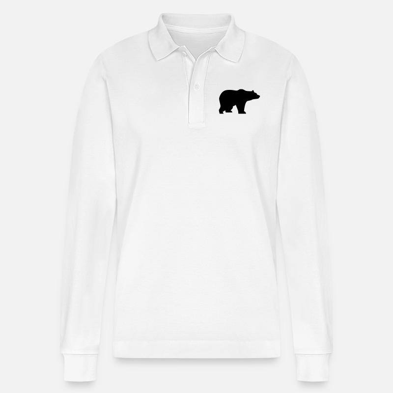 Bear, Wildlife, Bär - Polo à manches longues bio PREPSTER Stanley/Stella Unisexe - blanc
