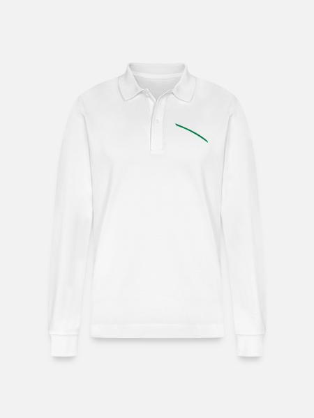 Dash green - Stanley/Stella Organic Unisex Long-Sleeved Polo Shirt Prepster - white