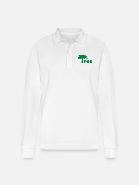 Baum - Stanley/Stella Unisex Bio-Langarm-Poloshirt Prepster - Weiß