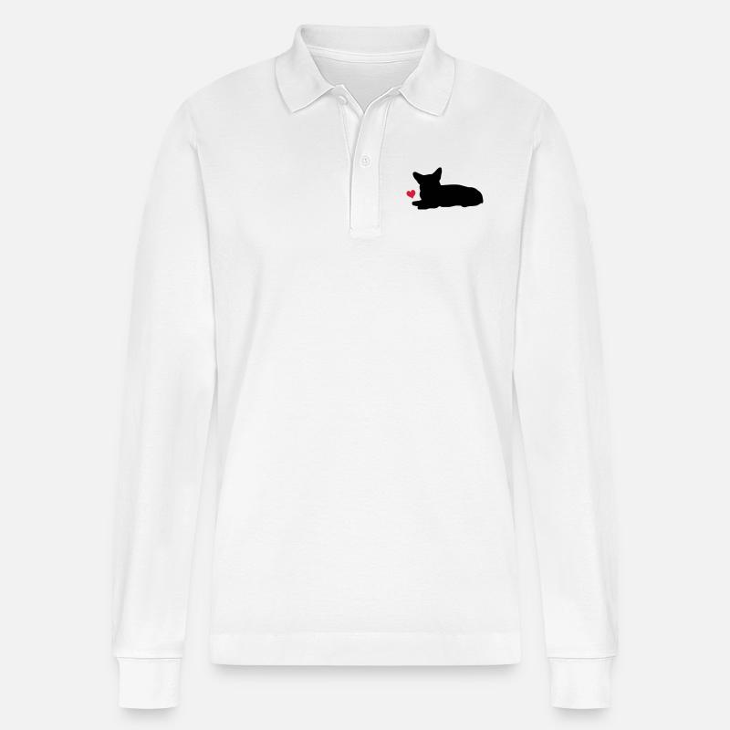 Corgi - Stanley/Stella Unisex Bio-Langarm-Poloshirt Prepster - Weiß