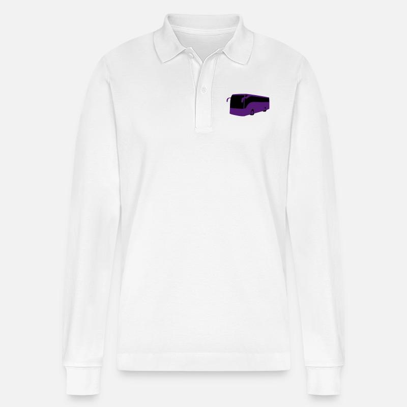 Reisebus - Stanley/Stella Unisex Bio-Langarm-Poloshirt Prepster - Weiß