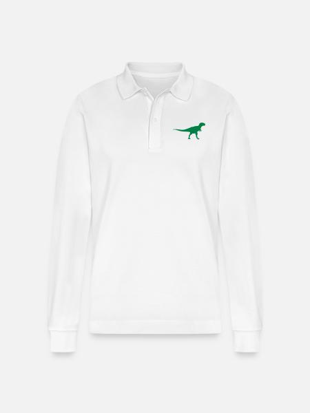 Abelisaurus dino - Stanley/Stella Organic Unisex Long-Sleeved Polo Shirt Prepster - white