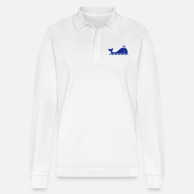 Wal - Stanley/Stella Unisex Bio-Langarm-Poloshirt Prepster - Weiß