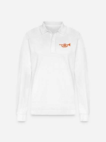Trompete - Stanley/Stella Unisex Bio-Langarm-Poloshirt Prepster - Weiß