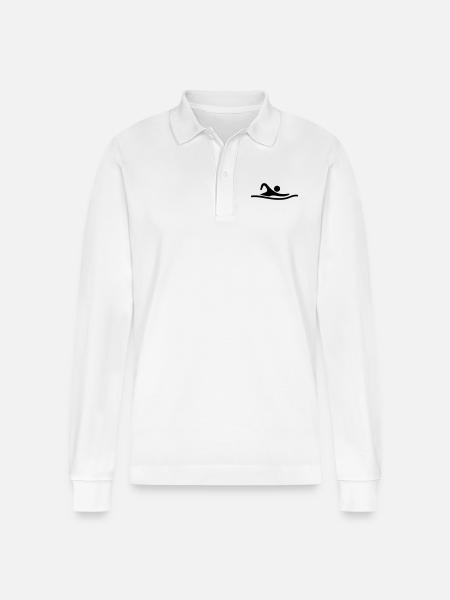 swimming_f1_ - Stanley/Stella Unisex Bio-Langarm-Poloshirt Prepster - Weiß