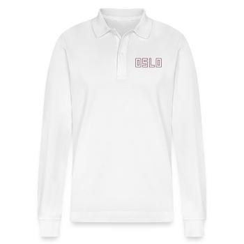 Oslo - Stanley/Stella Unisex Bio-Langarm-Poloshirt Prepster - Weiß - Vorne - Anna (173cm) & Nico (186cm)