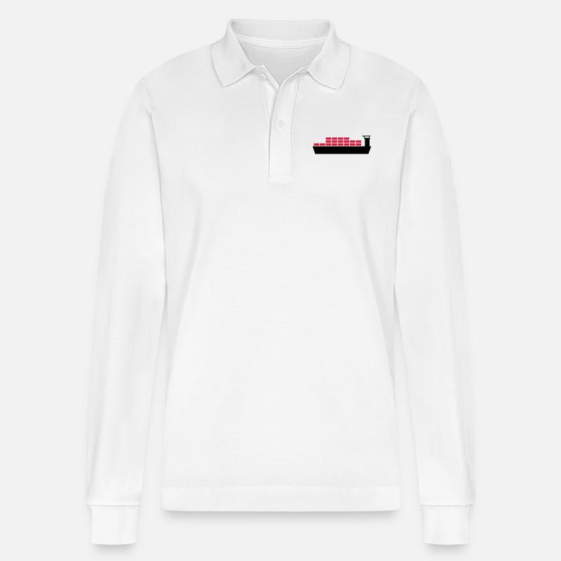 Frachter - Stanley/Stella Unisex Bio-Langarm-Poloshirt Prepster - Weiß