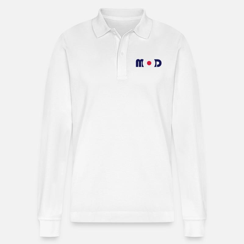 Mod Logo - Stanley/Stella Unisex Bio-Langarm-Poloshirt Prepster - Weiß