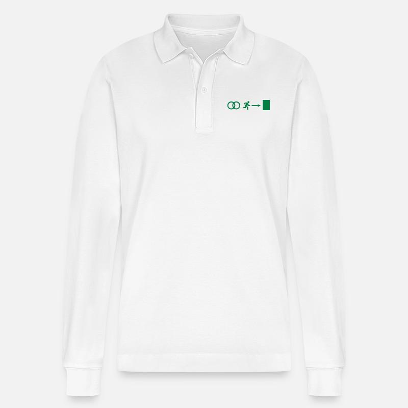 Hochzeit - Junggeselle - Stanley/Stella Unisex Bio-Langarm-Poloshirt Prepster - Weiß