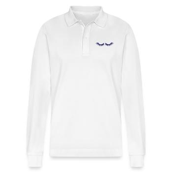EYELASHES - SIMPLE - Stanley/Stella Unisex Bio-Langarm-Poloshirt Prepster - Weiß - Vorne - Anna (173cm) & Nico (186cm)