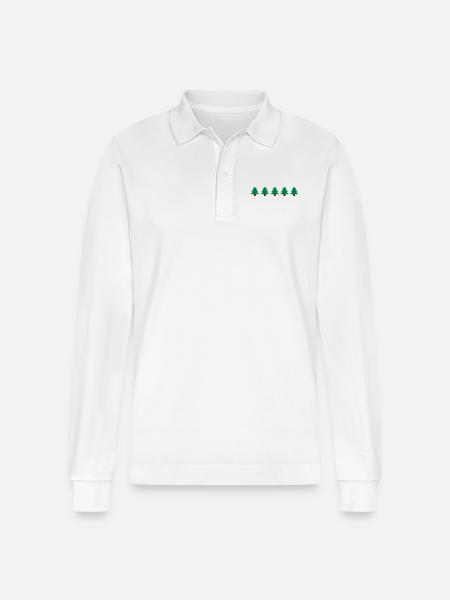 Weihnachtsbäume Pixel - Stanley/Stella Unisex Bio-Langarm-Poloshirt Prepster - Weiß