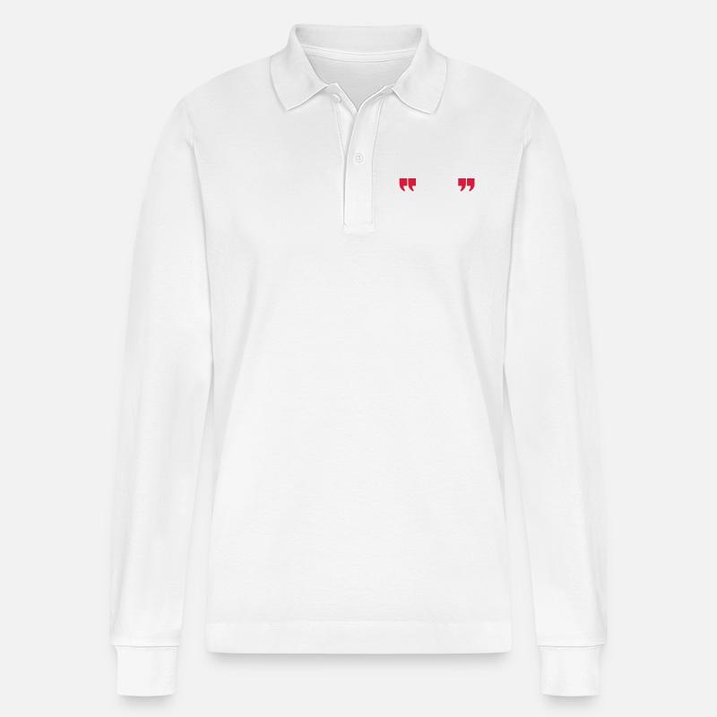 quotes quotation - Stanley/Stella Unisex Bio-Langarm-Poloshirt Prepster - Weiß
