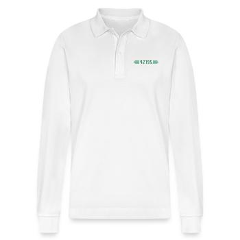 Marathon 42195 Meter - Stanley/Stella Unisex Bio-Langarm-Poloshirt Prepster - Weiß - Vorne - Anna (173cm) & Nico (186cm)