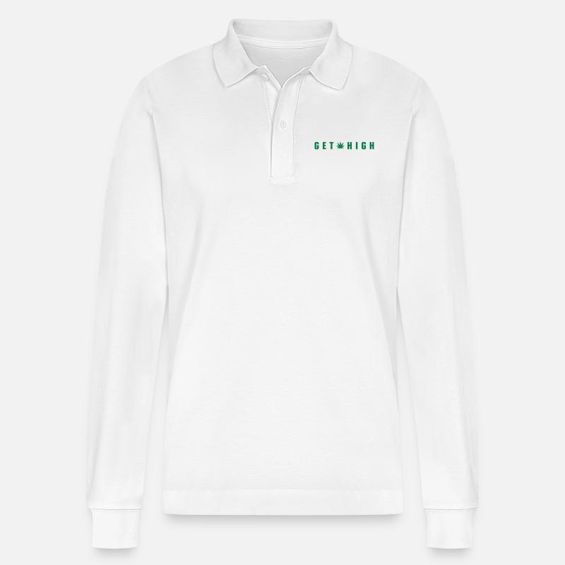get_high__f1 - Stanley/Stella Unisex Bio-Langarm-Poloshirt Prepster - Weiß