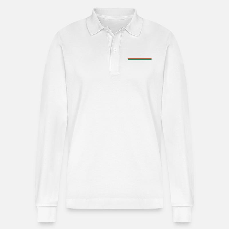 striche - Stanley/Stella Organic Unisex Long-Sleeved Polo Shirt Prepster - white