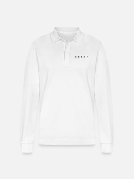 barsch fische silhouette - Stanley/Stella Unisex Bio-Langarm-Poloshirt Prepster - Weiß
