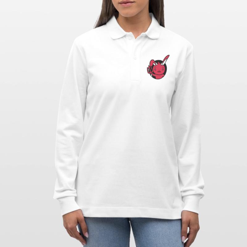 Bunny Devil Demon Evil Satan Hell Trident Costume Stanley/Stella Organic Unisex Long-Sleeved Polo Shirt Prepster