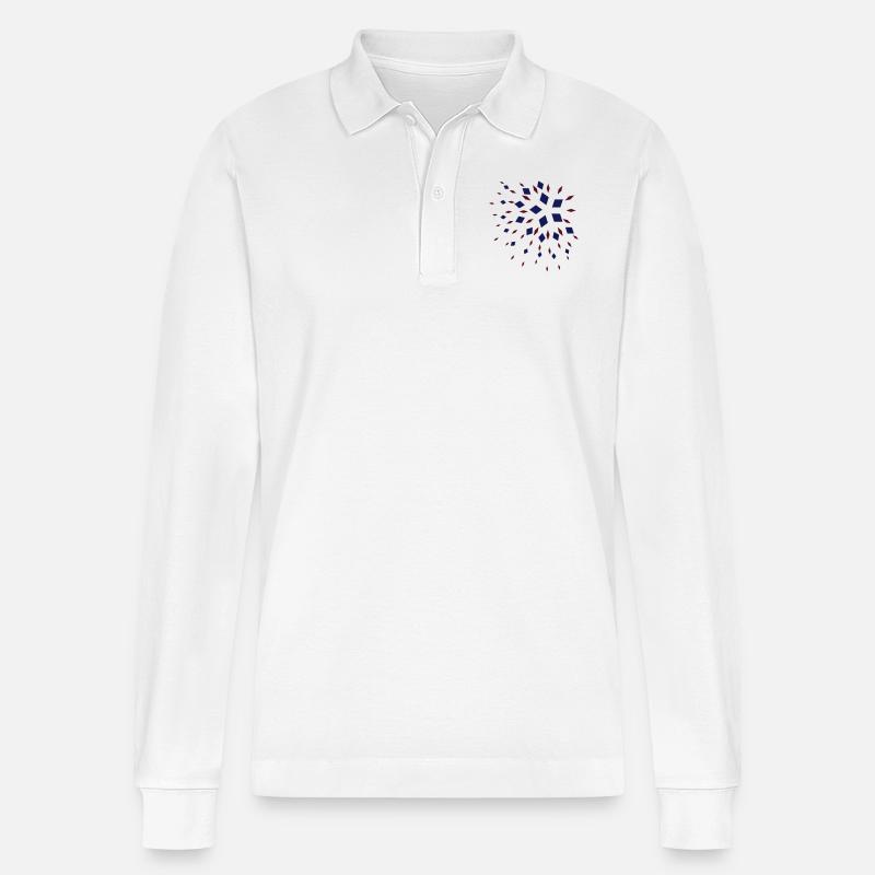 Penrose scatter - Stanley/Stella Unisex Bio-Langarm-Poloshirt Prepster - Weiß