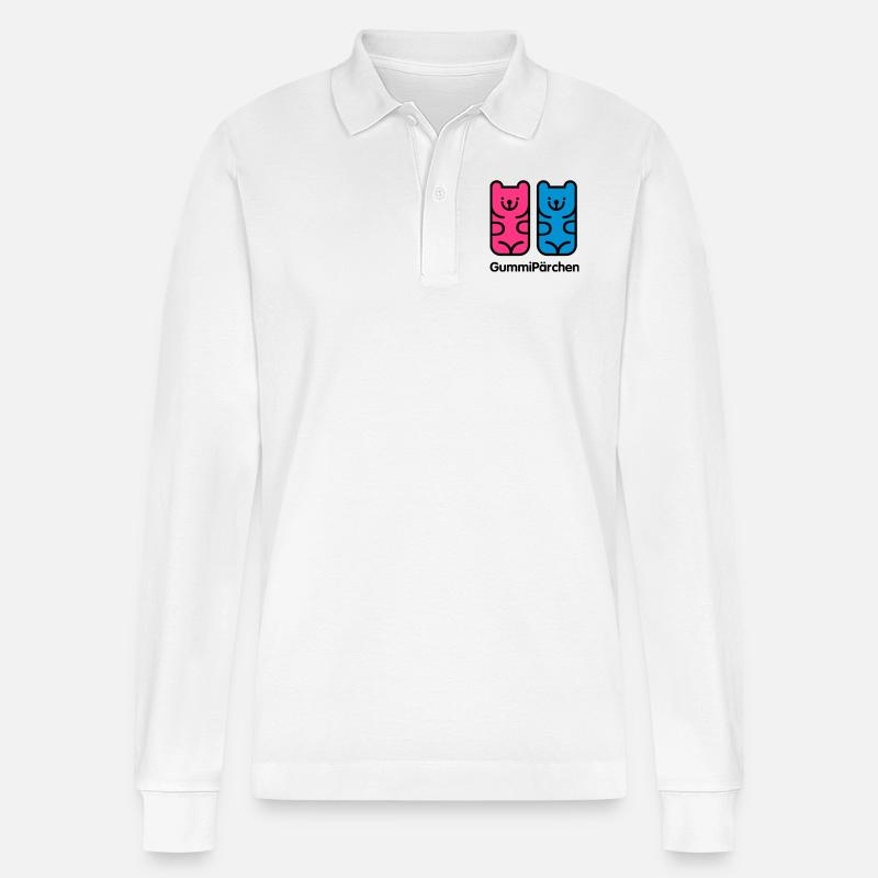 GummiPärchen - Stanley/Stella Unisex Bio-Langarm-Poloshirt Prepster - Weiß