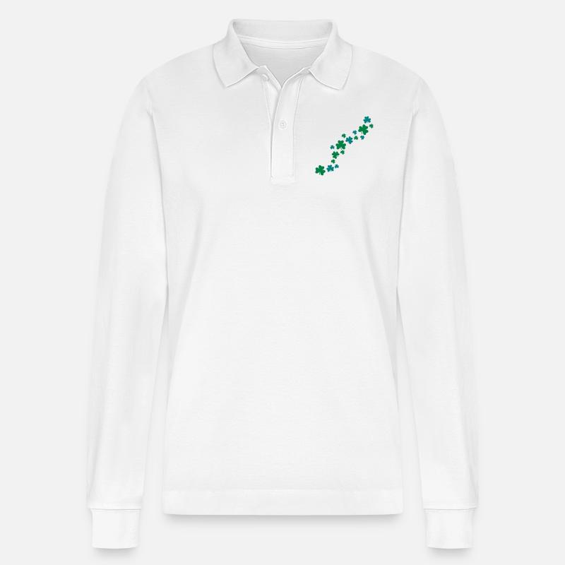 Shamrocks - Stanley/Stella Unisex Bio-Langarm-Poloshirt Prepster - Weiß