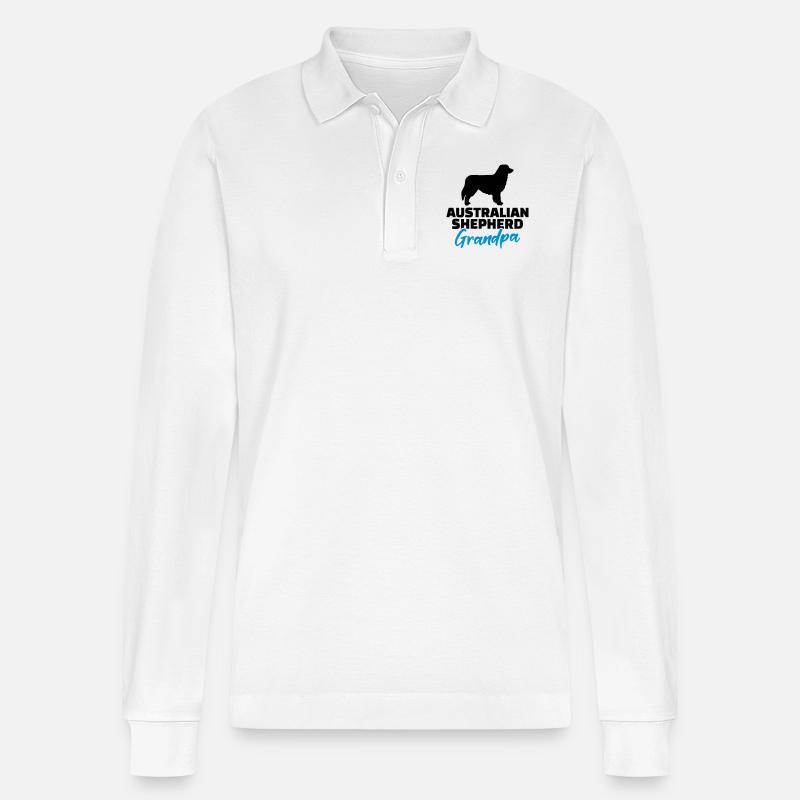 Australian Shepherd - Stanley/Stella Unisex Bio-Langarm-Poloshirt Prepster - Weiß