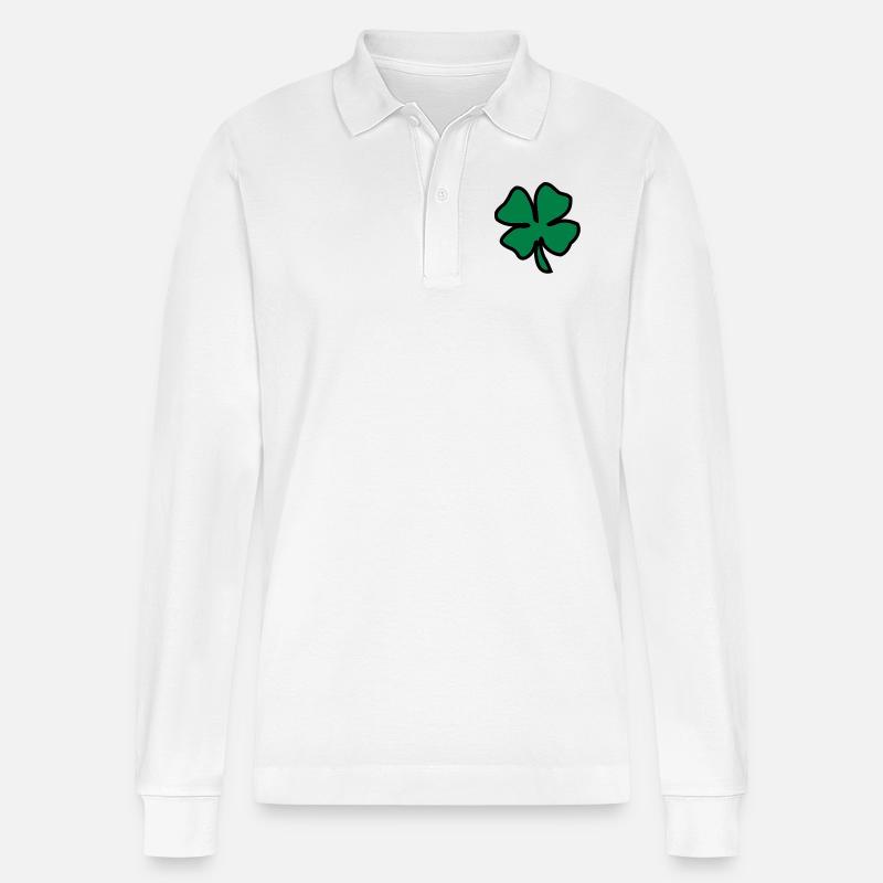Irish Leaf two coloured - Polo à manches longues bio PREPSTER Stanley/Stella Unisexe - blanc