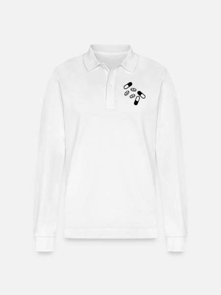 pillen_und_tabletten_f1 - Stanley/Stella Organic Unisex Long-Sleeved Polo Shirt Prepster - white