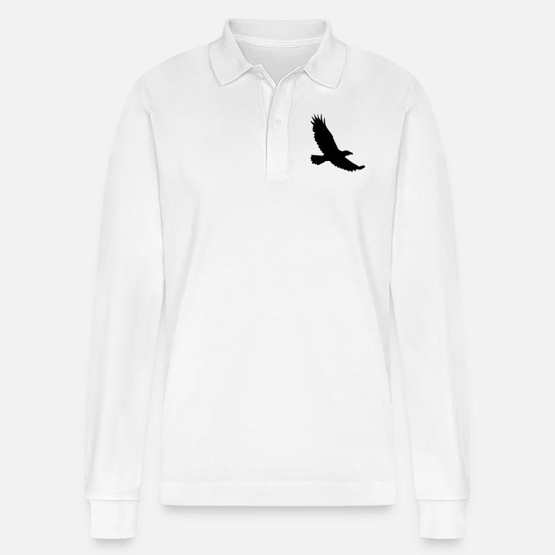 Adler - Stanley/Stella Unisex Bio-Langarm-Poloshirt Prepster - Weiß