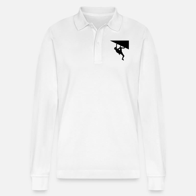 climbing - Stanley/Stella Unisex Bio-Langarm-Poloshirt Prepster - Weiß