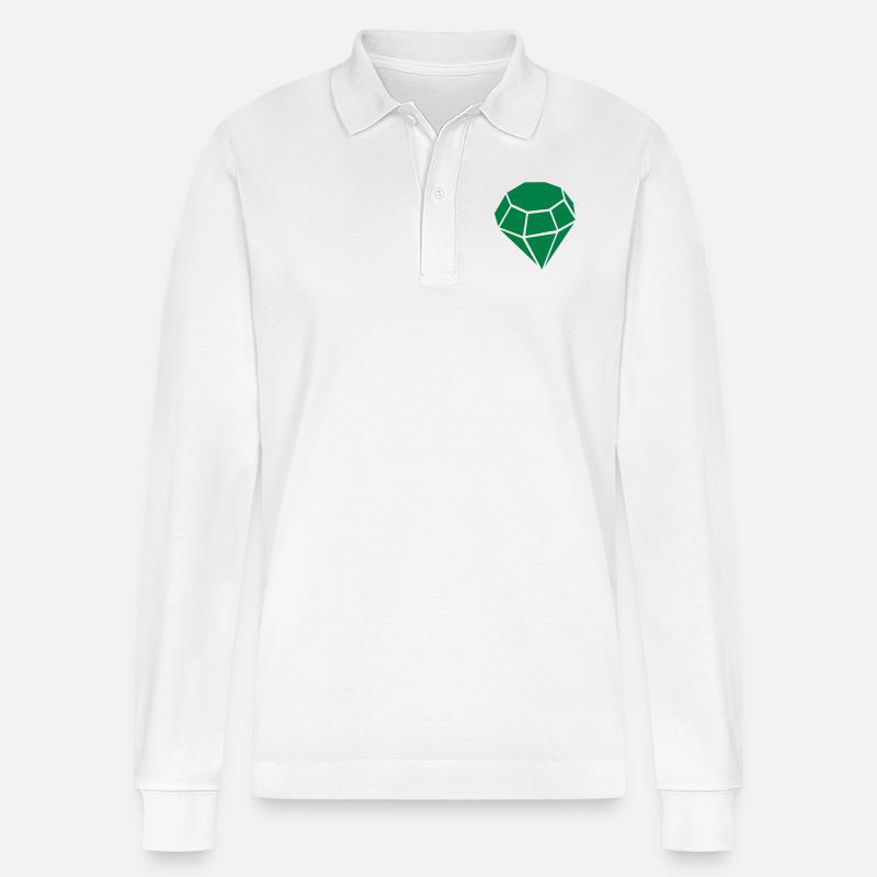 Diamant - Stanley/Stella Unisex Bio-Langarm-Poloshirt Prepster - Weiß