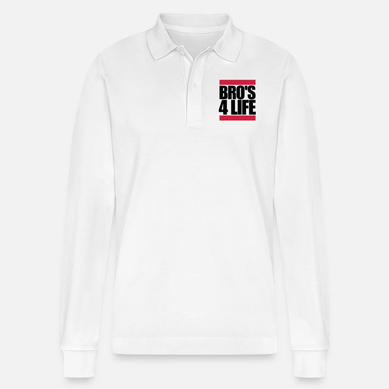 Brothers 4 Life Logo - Polo à manches longues bio PREPSTER Stanley/Stella Unisexe - blanc