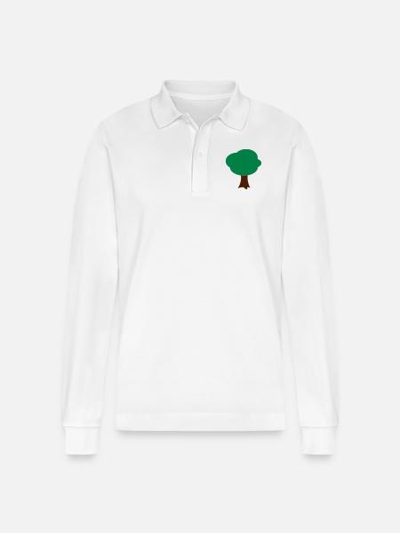 Baum - Stanley/Stella Unisex Bio-Langarm-Poloshirt Prepster - Weiß