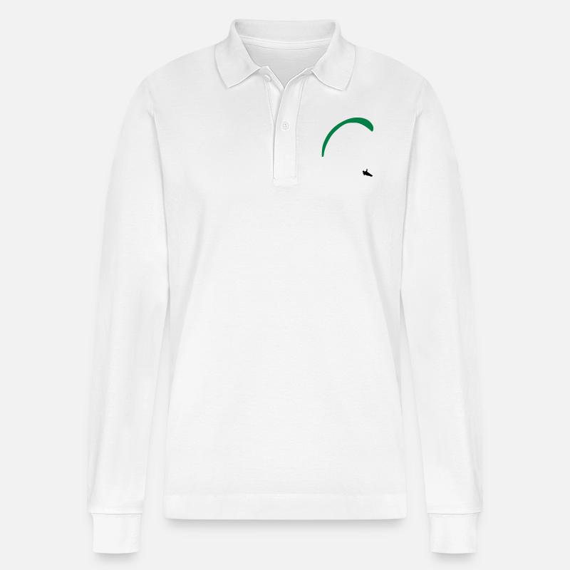 Gleitschirm /Paragleiten - Stanley/Stella Unisex Bio-Langarm-Poloshirt Prepster - Weiß